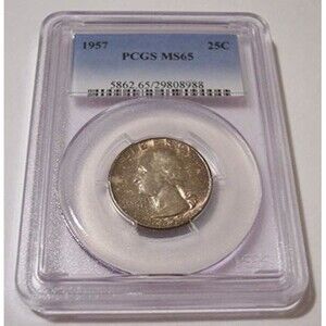1957 Washington Quarter MS65 PCGS Toned